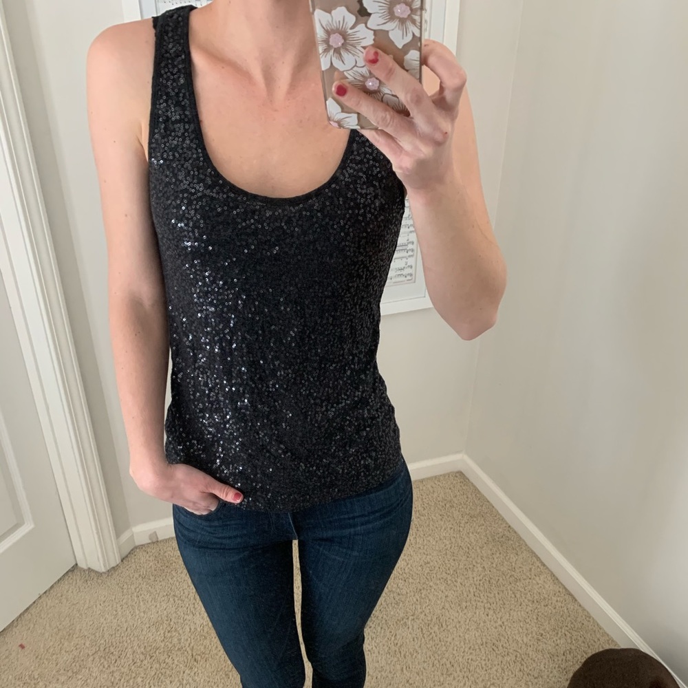 Dark Gray sequin top